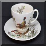 P67. Set of 33 Johnson Brothers Game Birds dishes. Includes 8 dinner plates depicting 4 different birds and pheasant cups and saucers. - $145 